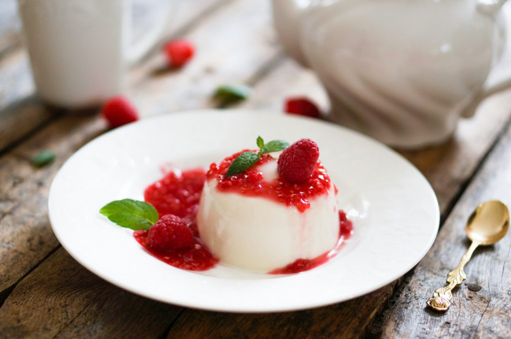panna cotta con fresa