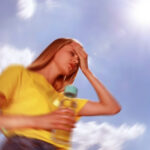 Mujer con golpe de calor
